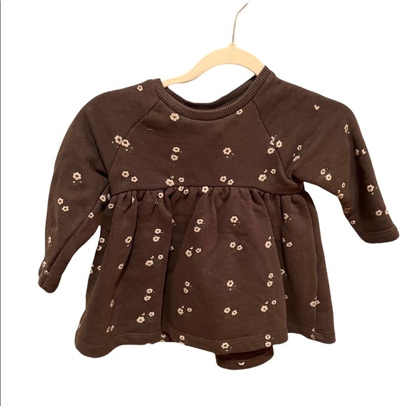 Zara Other - ZARA dark grey floral long sleeve Cotton dress 6-9 months dress